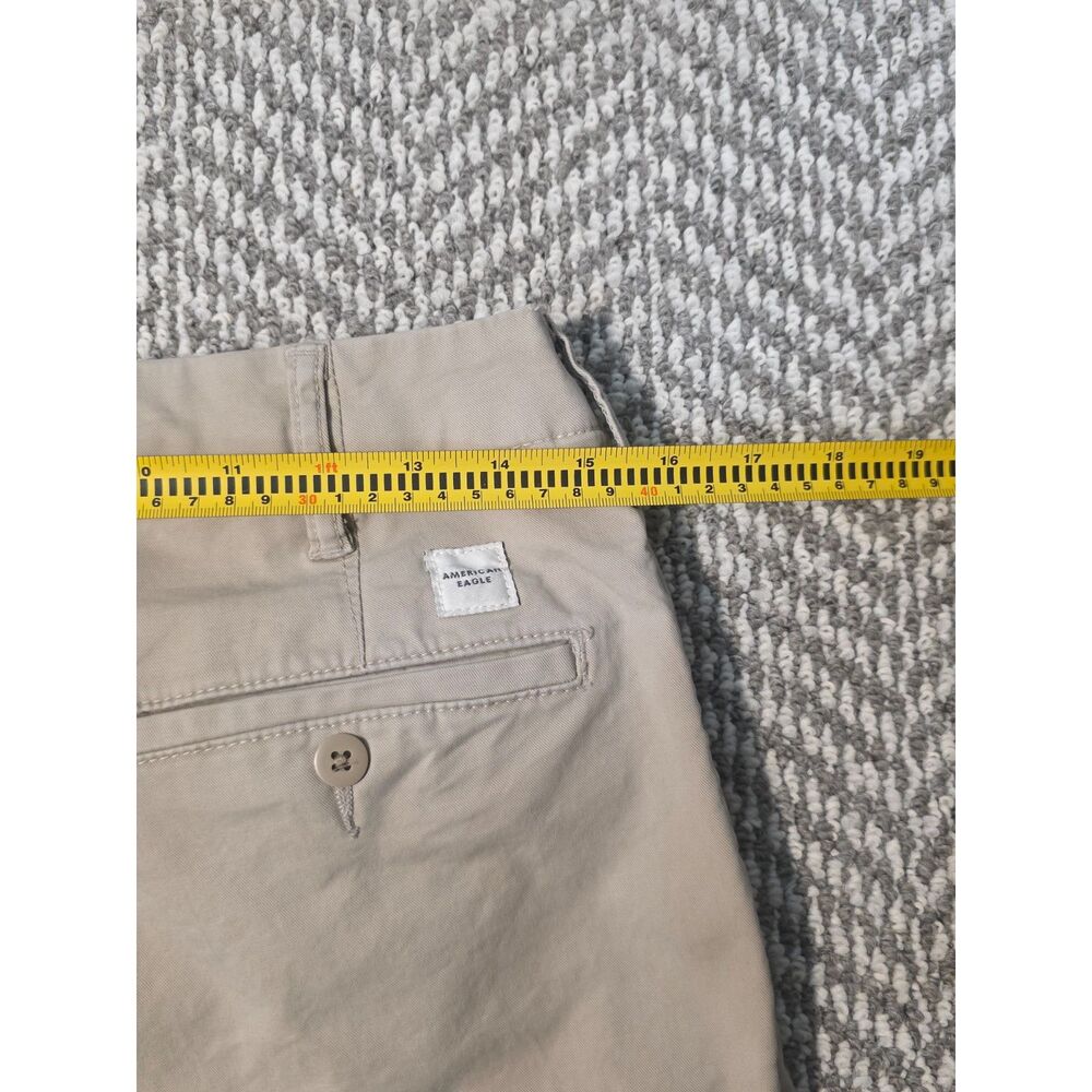 American Eagle Mens Chino Pants Khaki Tan Flat Front Next Level Stretch 29x30 - Picture 2 of 4